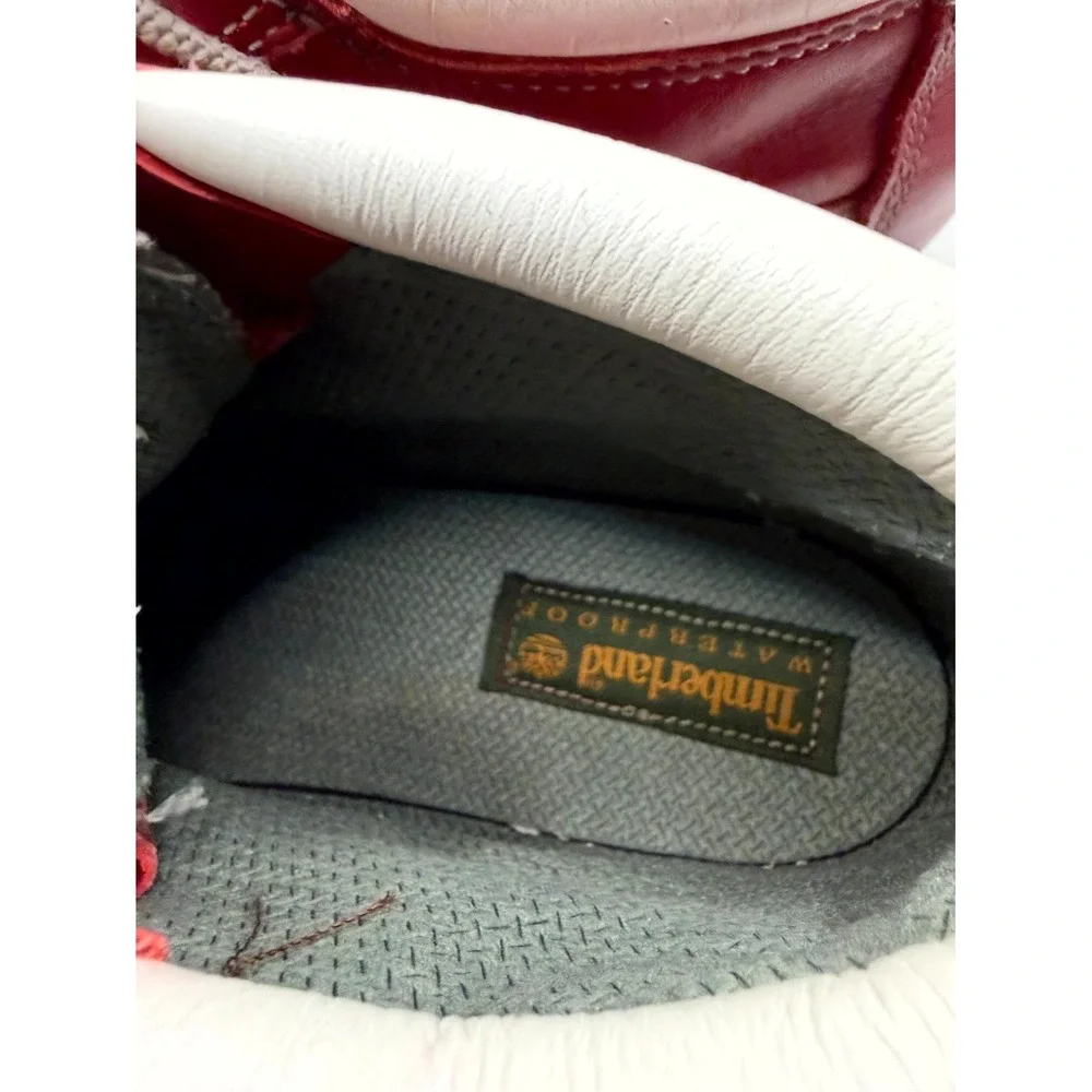 Timberland Nellie Womens 8.5 M Chukka Red Leather Waterproof Lace Up Ankle Boot - Picture 7 of 9